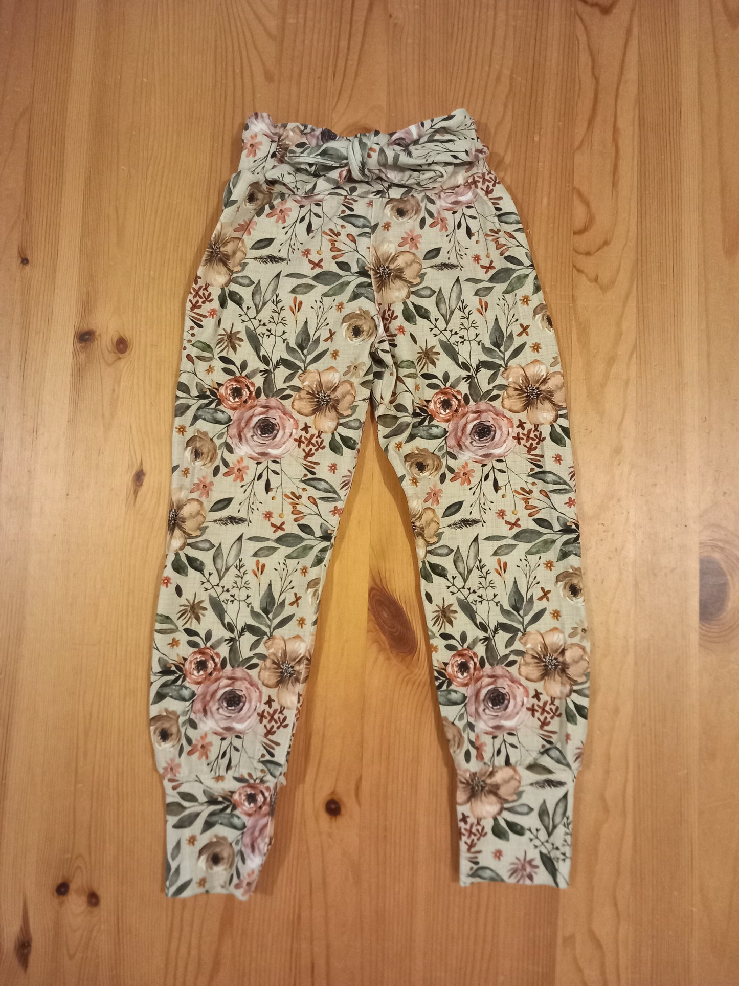 Handmade Floral Bow Front Stretch Trousers - Girls 5-6 years - Hainmade