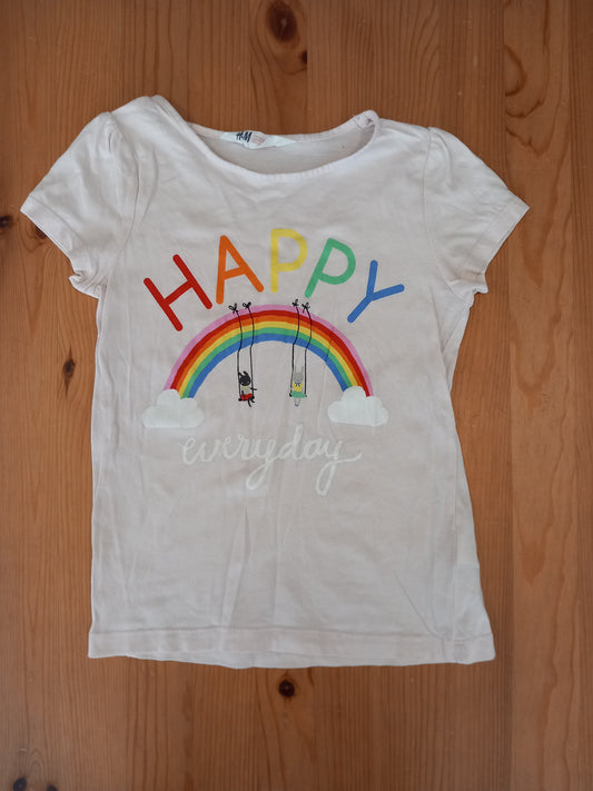 Light Pink 'Happy Everyday' T-Shirt - Girls 6-8 years - H&M