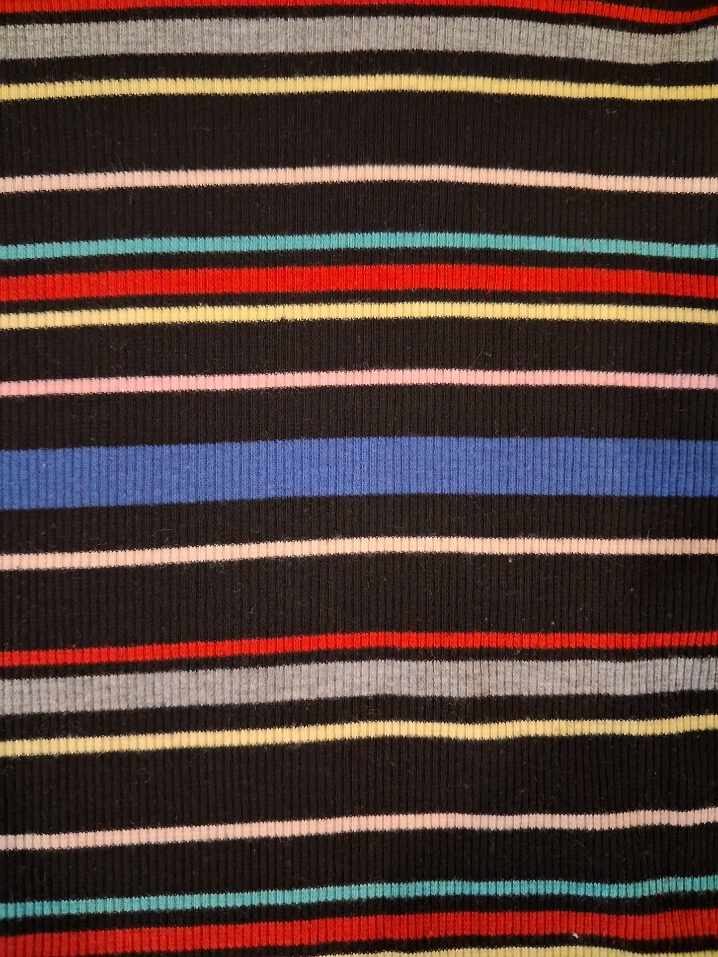 Striped Ribbed Shorter Length/Cropped T-Shirt - Girls 10-11 years - New Look