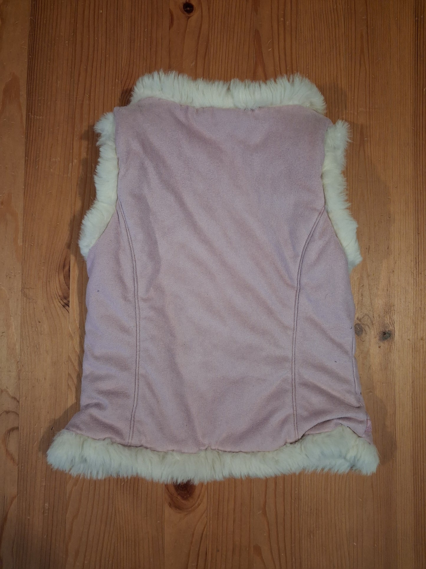 Pink Soft Feel Furry Edged Gilet - Girls 5-6 years - Store Twenty One