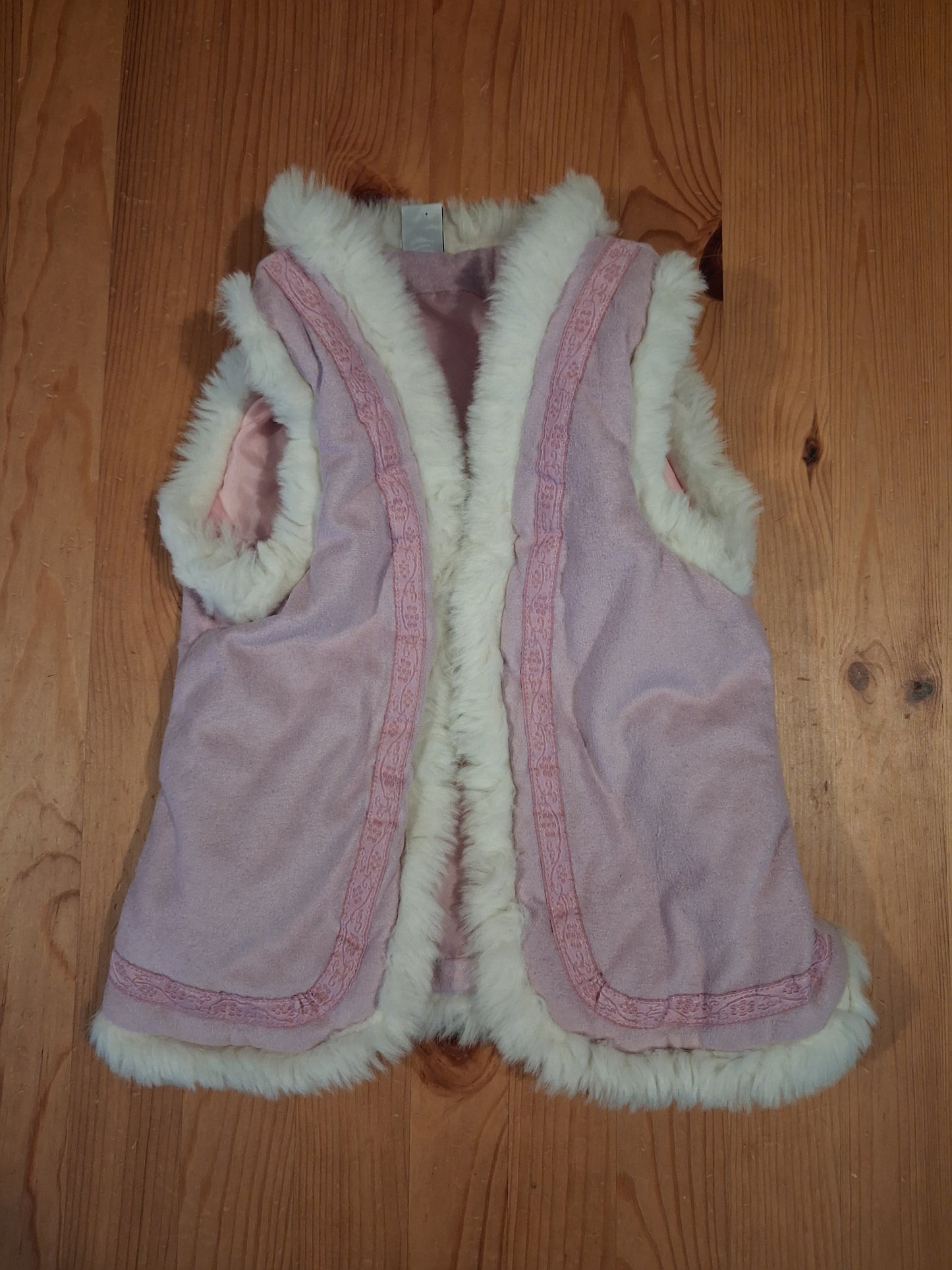 Pink Soft Feel Furry Edged Gilet - Girls 5-6 years - Store Twenty One