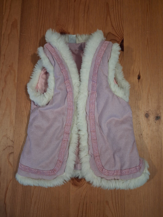 Pink Soft Feel Furry Edged Gilet - Girls 5-6 years - Store Twenty One
