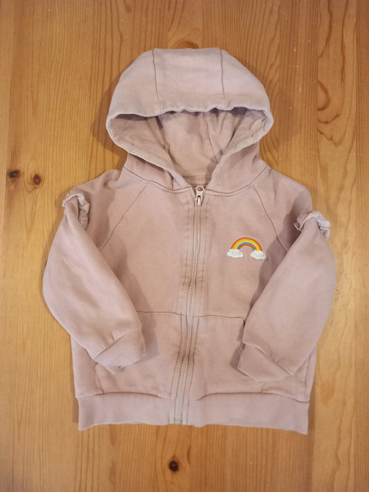 Pink Rainbow Hoodie With Feature Sleeves - Girls 4-5 years - M&Co