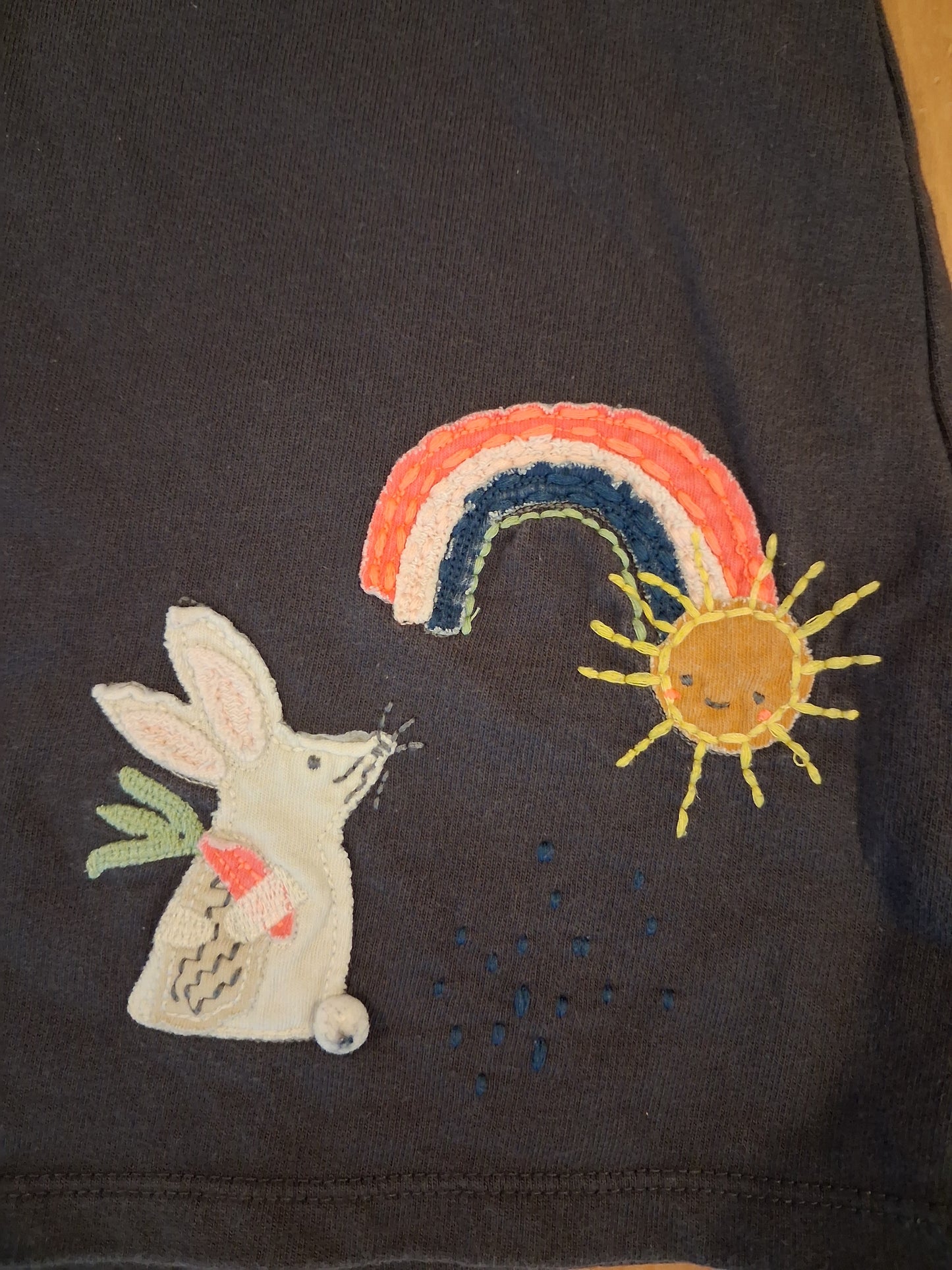 Striped Rabbit & Rainbow Short Sleeve Dress - Girls 3-4 years - Next