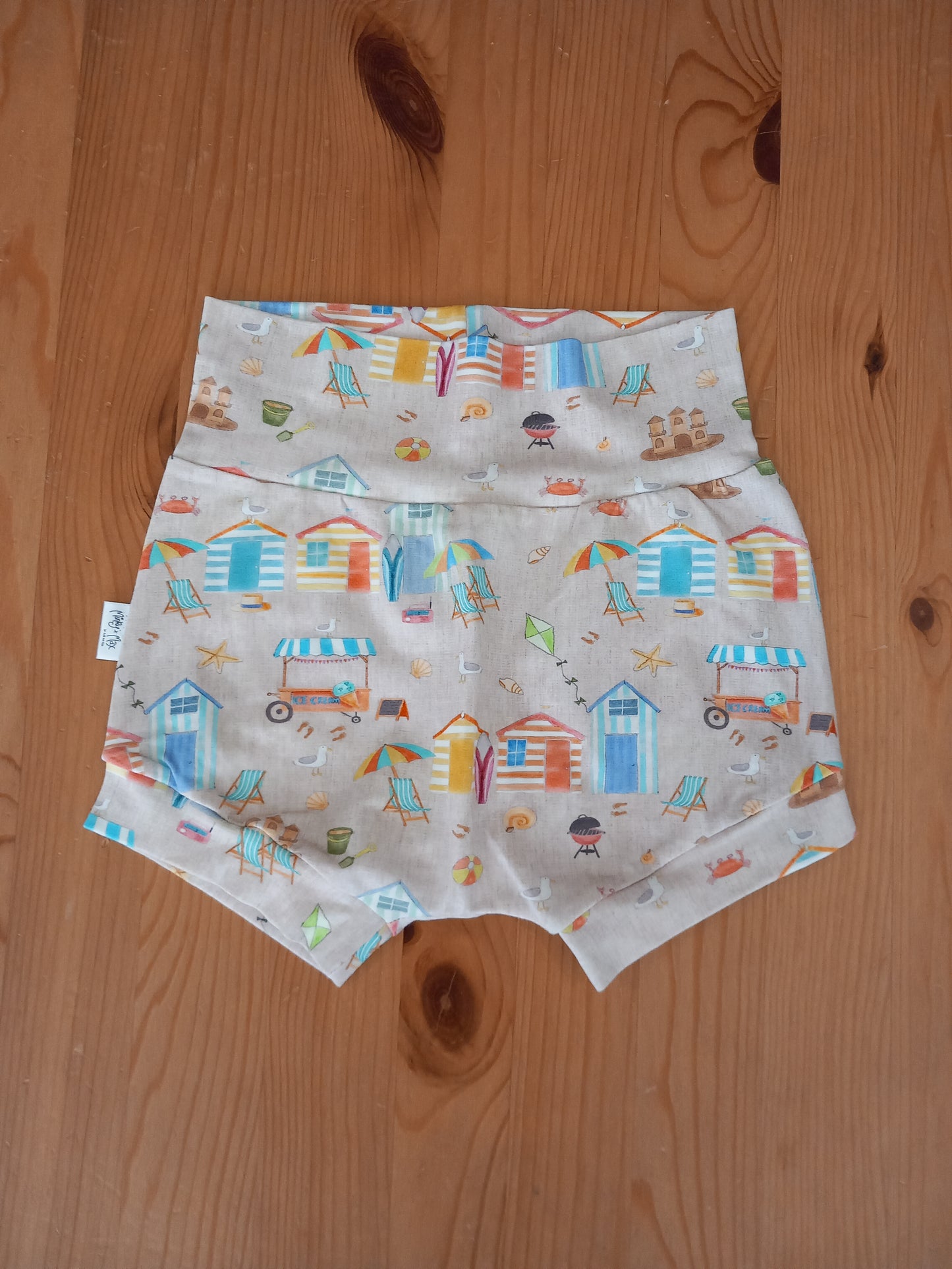 Handmade Seaside/Beach Print Shorts - Girls 4-5 years - Minky & Max
