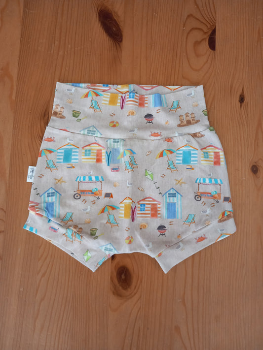 Handmade Seaside/Beach Print Shorts - Girls 4-5 years - Minky & Max