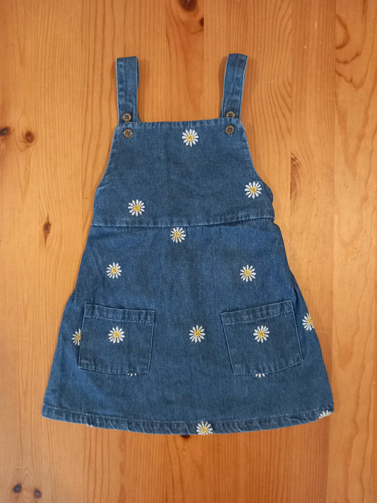 Daisies Denim Pinafore Dress - Girls 18-24 months - TU