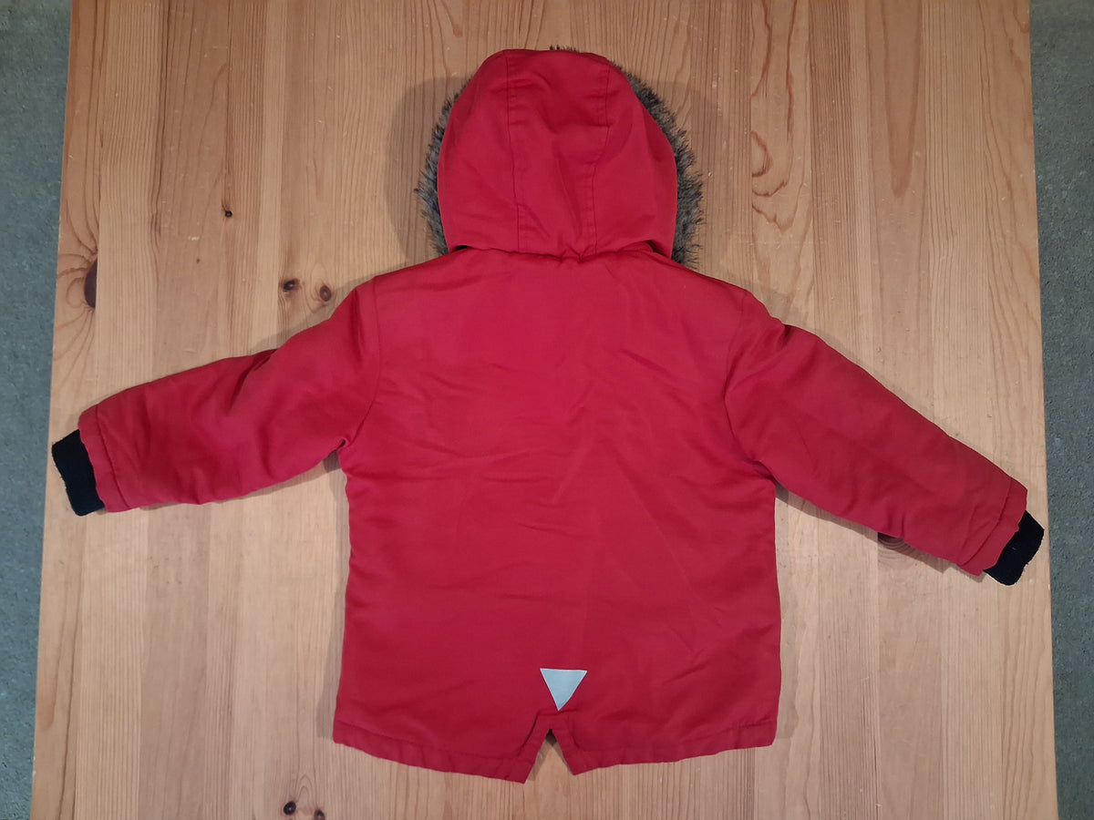 Red Winter Coat With Furry Hood - Boys 18-24 months - Primark