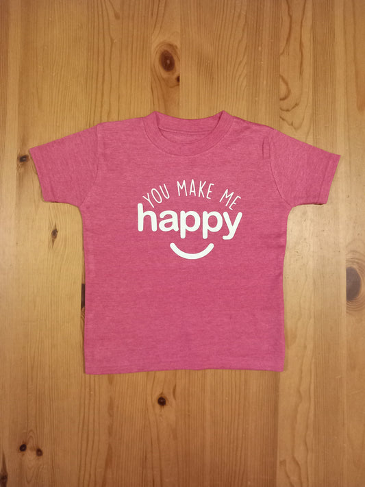 Pink 'You Make Me Happy' T-Shirt - Girls 2-3 years - Brand Unknown