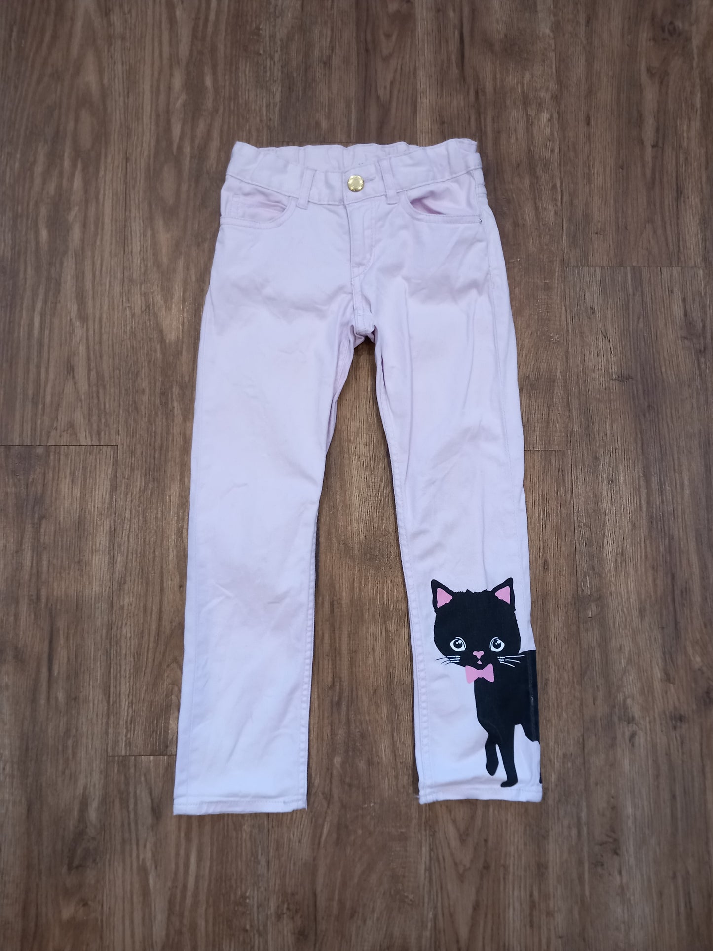 Light Pink Cat Jeans Style Trousers - Girls 5-6 years - H&M