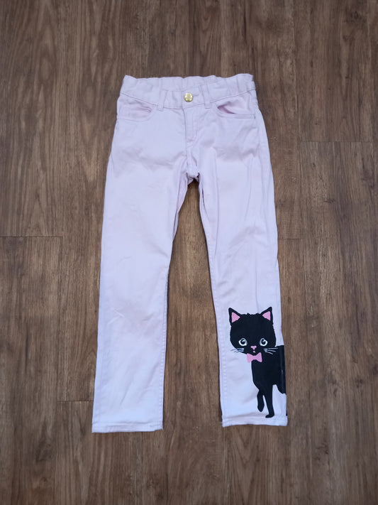 Light Pink Cat Jeans Style Trousers - Girls 5-6 years - H&M