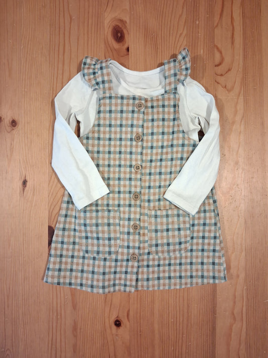 Pinafore & Long Sleeve Bodysuit Set - Girls 9-12 months - TU