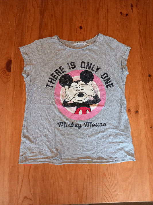 Grey Distressed Look Mickey Mouse T-Shirt - Girls 14 years + - H&M