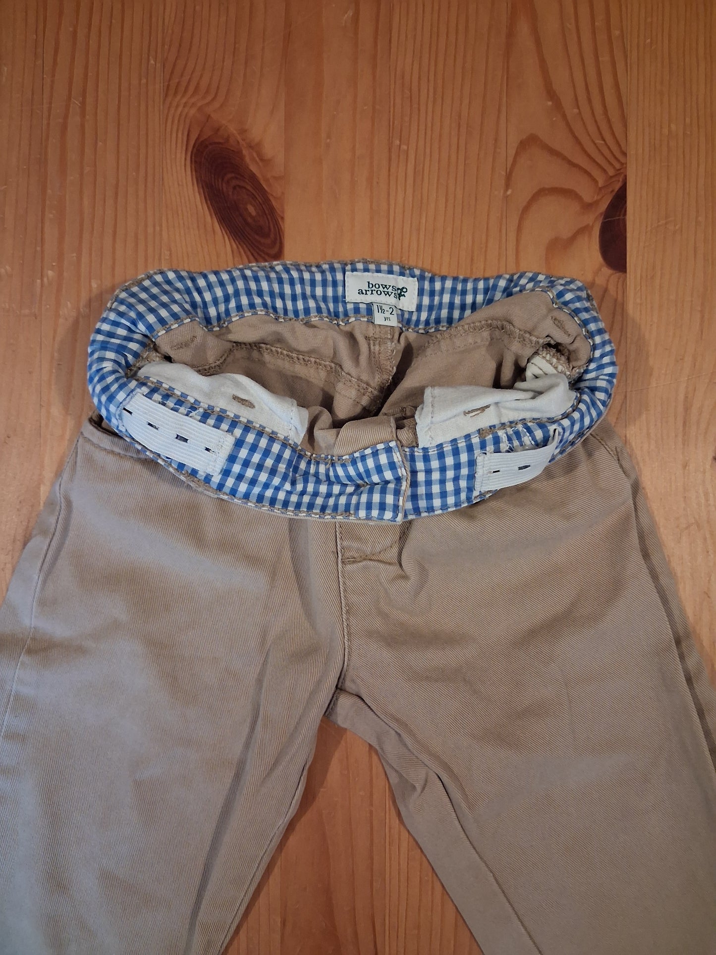 Beige Chino Style Trousers With Adjustable Waistband - Boys 18-24 months - Bows & Arrows