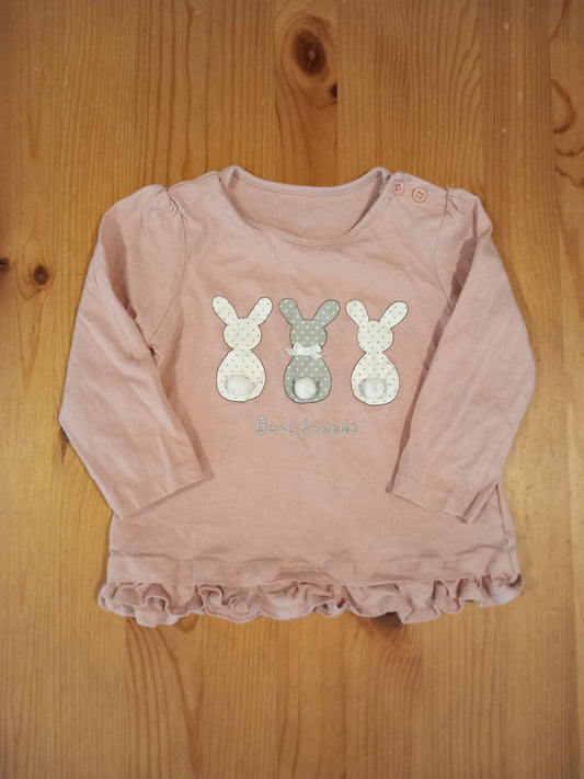 Pink Bunnies 'Best Friends' Long Sleeve Top - Girls 12-18 months - Matalan