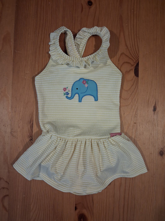 Striped Elephant Swimsuit With Integral Nappy - Girls 1-2 years - JoJo Maman Bébé