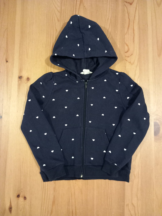 Navy Hearts Hoodie - Girls 6-8 years - H&M