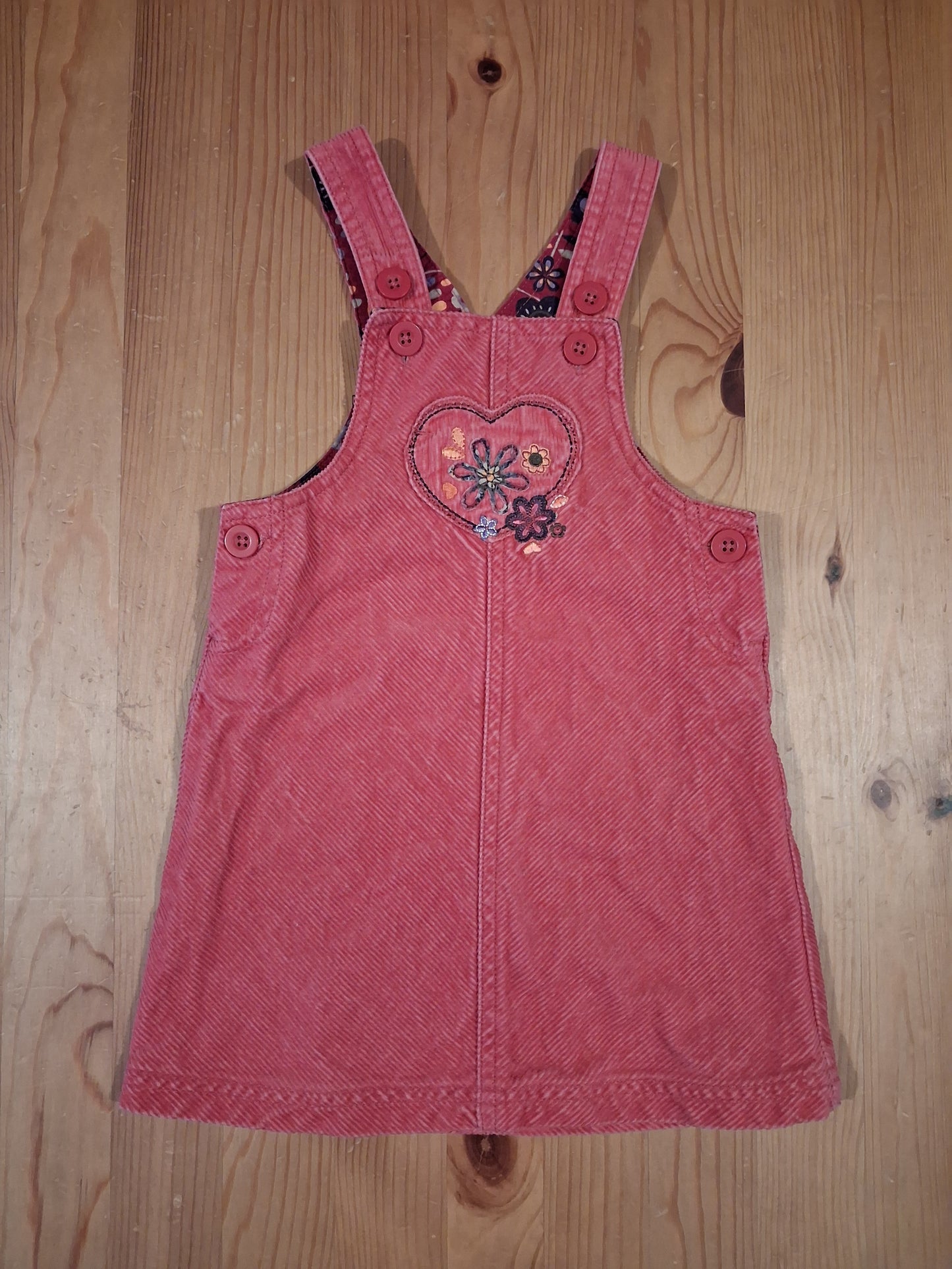 Pink Hearts Pinafore Dress - Girls 12-18 months - Mothercare