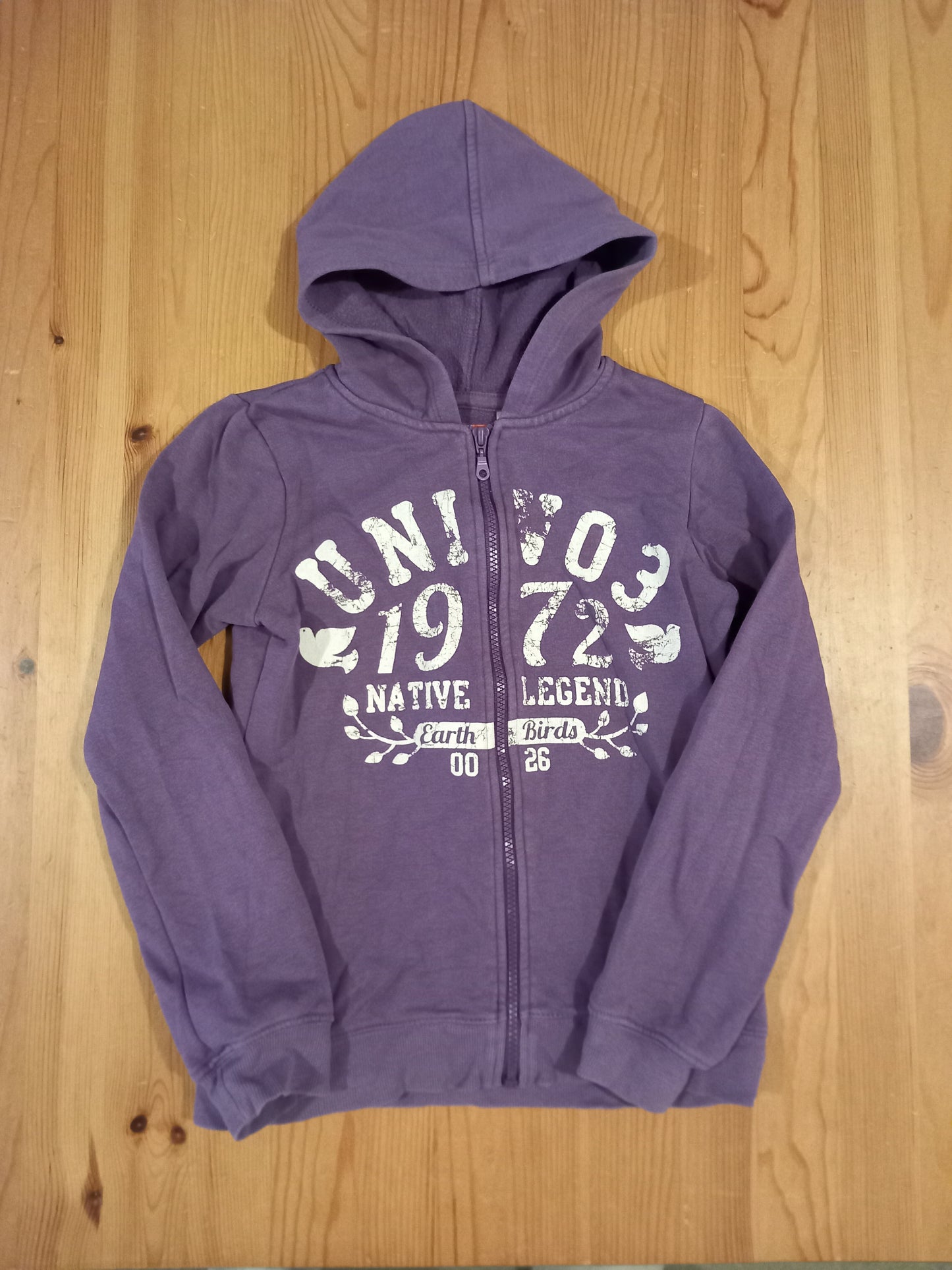 Purple Distressed Look Hoodie - Girls 10 years - La Redoute