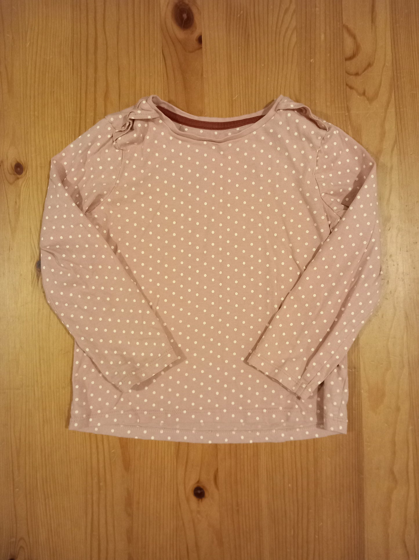 Light Pink Spotty Long Sleeve Top - Girls 4-5 years - TU