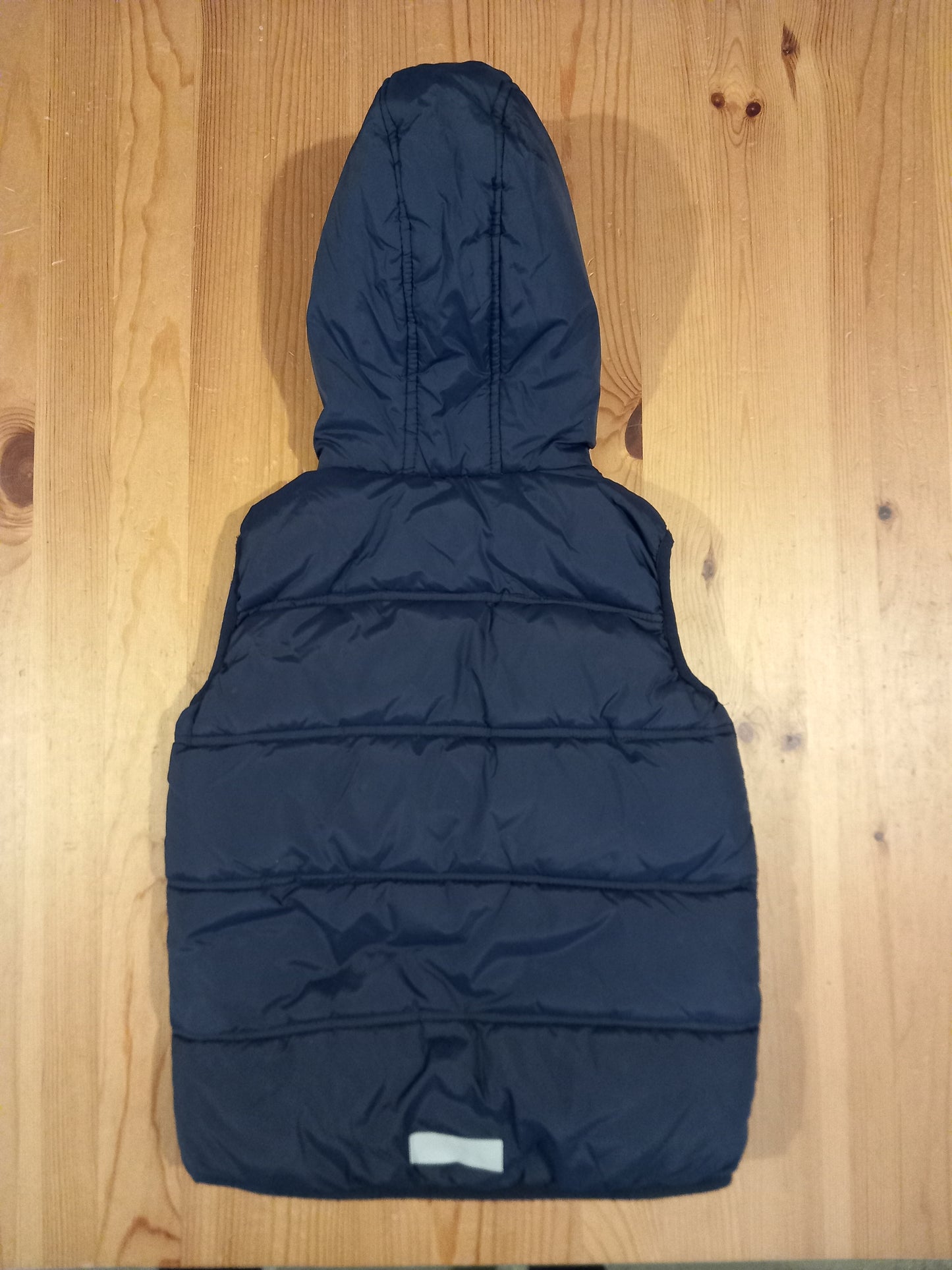 Navy Padded Hooded Gilet With Fleecy Lining - Boys 6-7 years - Bluezoo