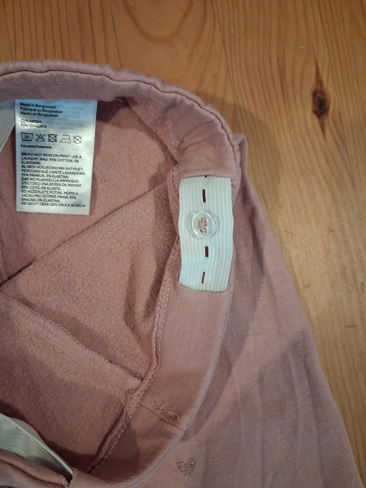 Light Pink Glittery Hearts Trousers With Adjustable Waistband - Girls 5-6 years - H&M