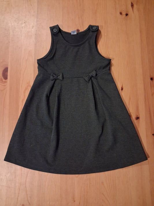 Grey Bows Pinafore Dress - Girls 5 years - TU