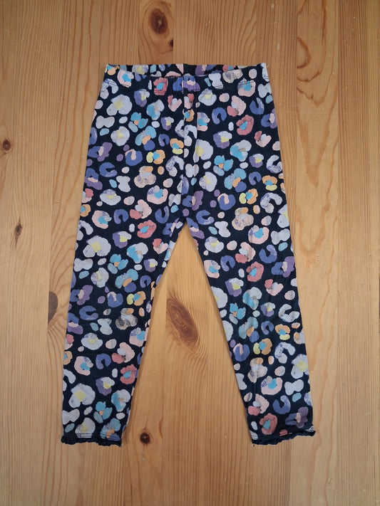 Colourful Animal Print Leggings With Feature Hems - Girls 3-4 years - TU