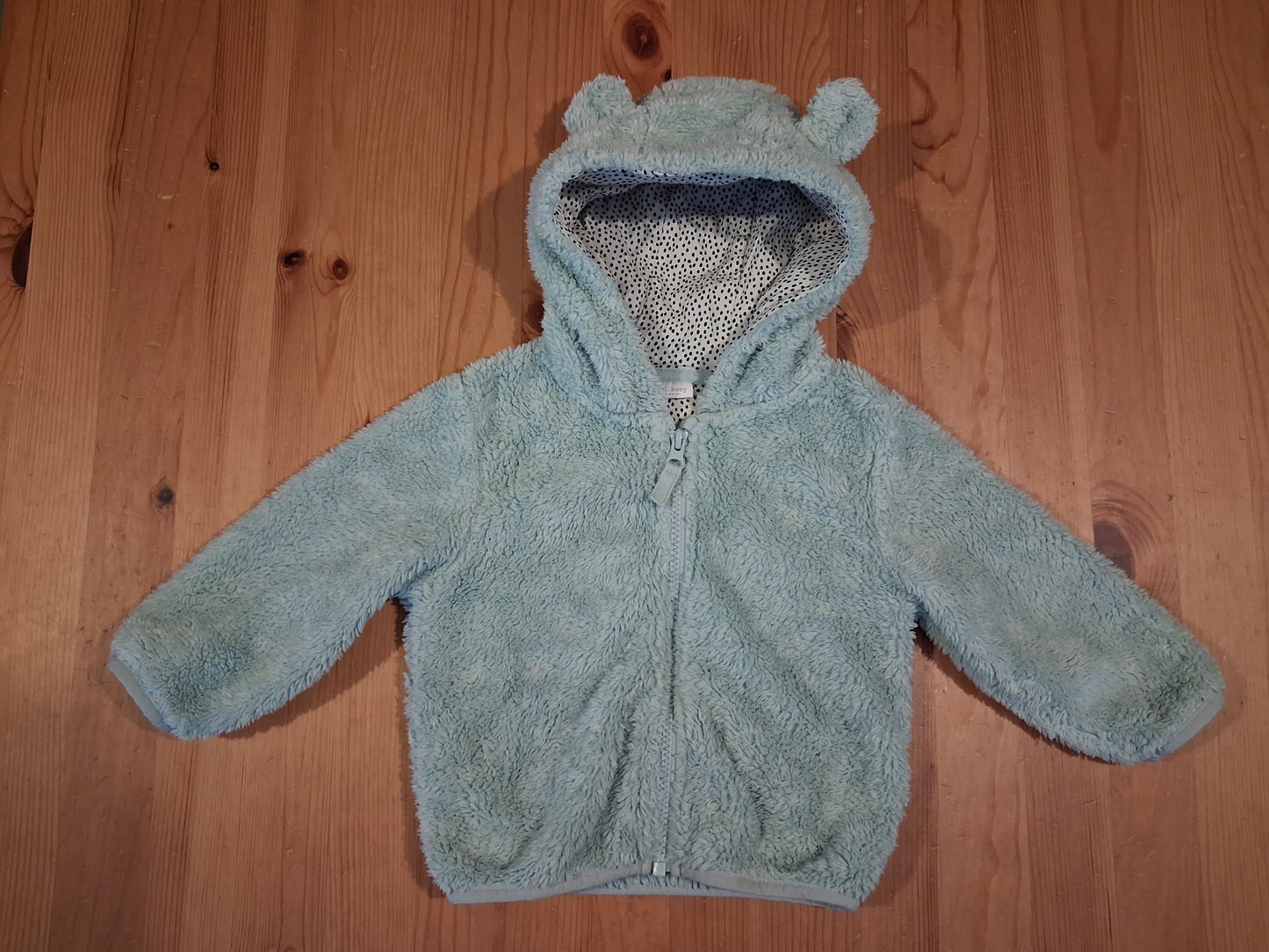Light Green Furry Jacket/ Hoodie With Ears - Girls 12-18 months - Next