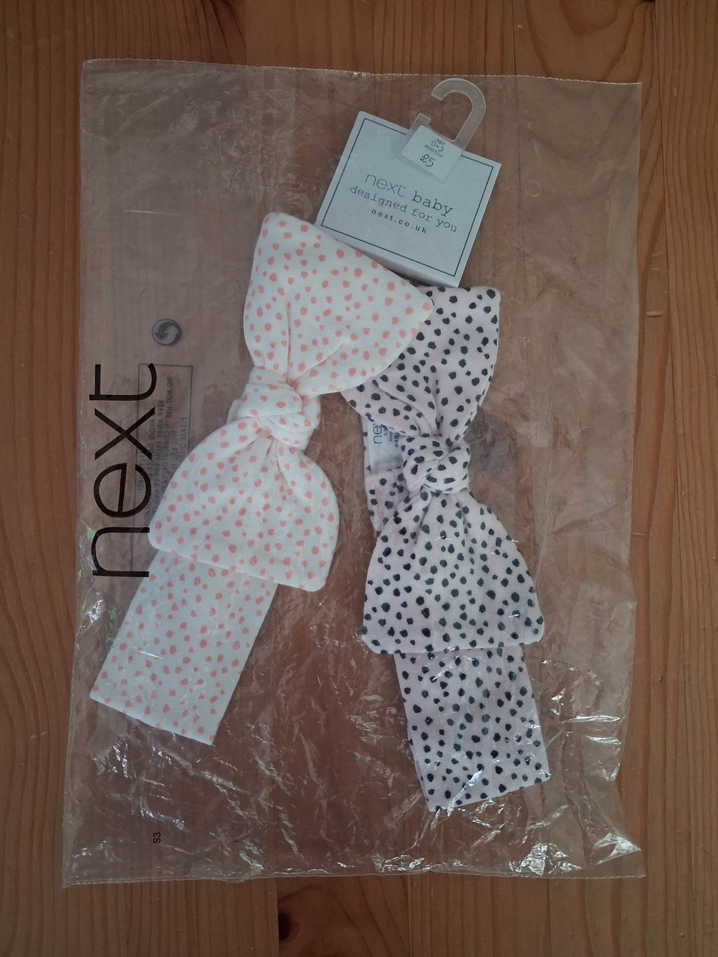 2 x Bow Headbands (BNWT) - Girls 0-3 months - Next