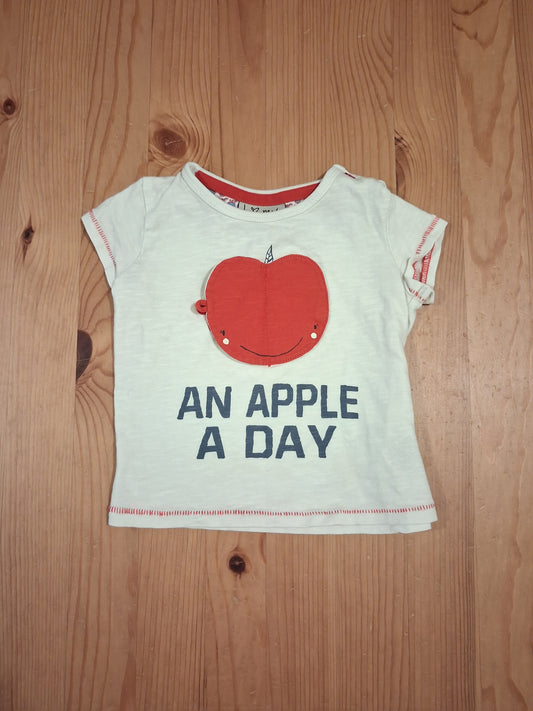 'An Apple A Day' T-Shirt With Flap - Girls 6-9 months - Next